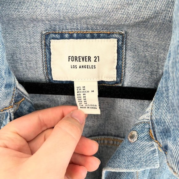 Forever 21 Distressed Denim Jean Jacket - Picture 3 of 3